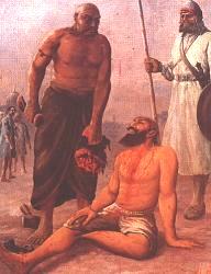 Bhai Taru Singh being scalped