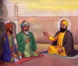 Guru Nanak having a diologue at the Mosque