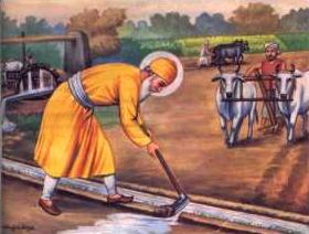 Guru Nanak doing farm work