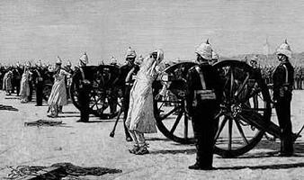 Namdhari's being blown from cannons