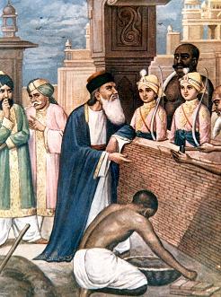 Younger sons of Guru Gobind Singh being bricked alive