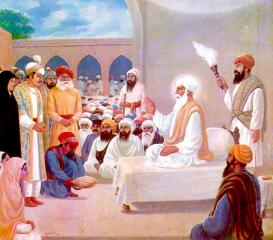 Guru Amardas and Akbar